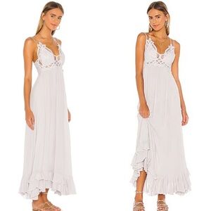 FREE PEOPLE Adella Maxi Slip Dress in Stardust light size XS